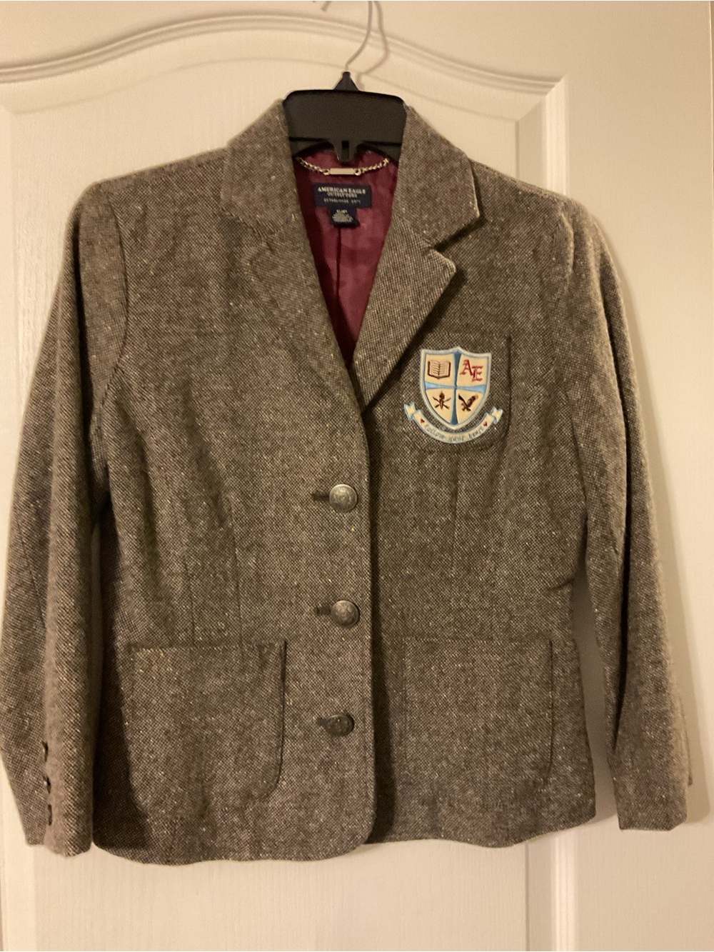 Abercrombie & Fitch Women's Tweed Crest Blazer